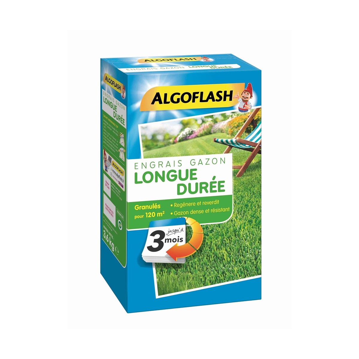ALGOFLASH — Engrais Gazon Longue Durée 3 kg
