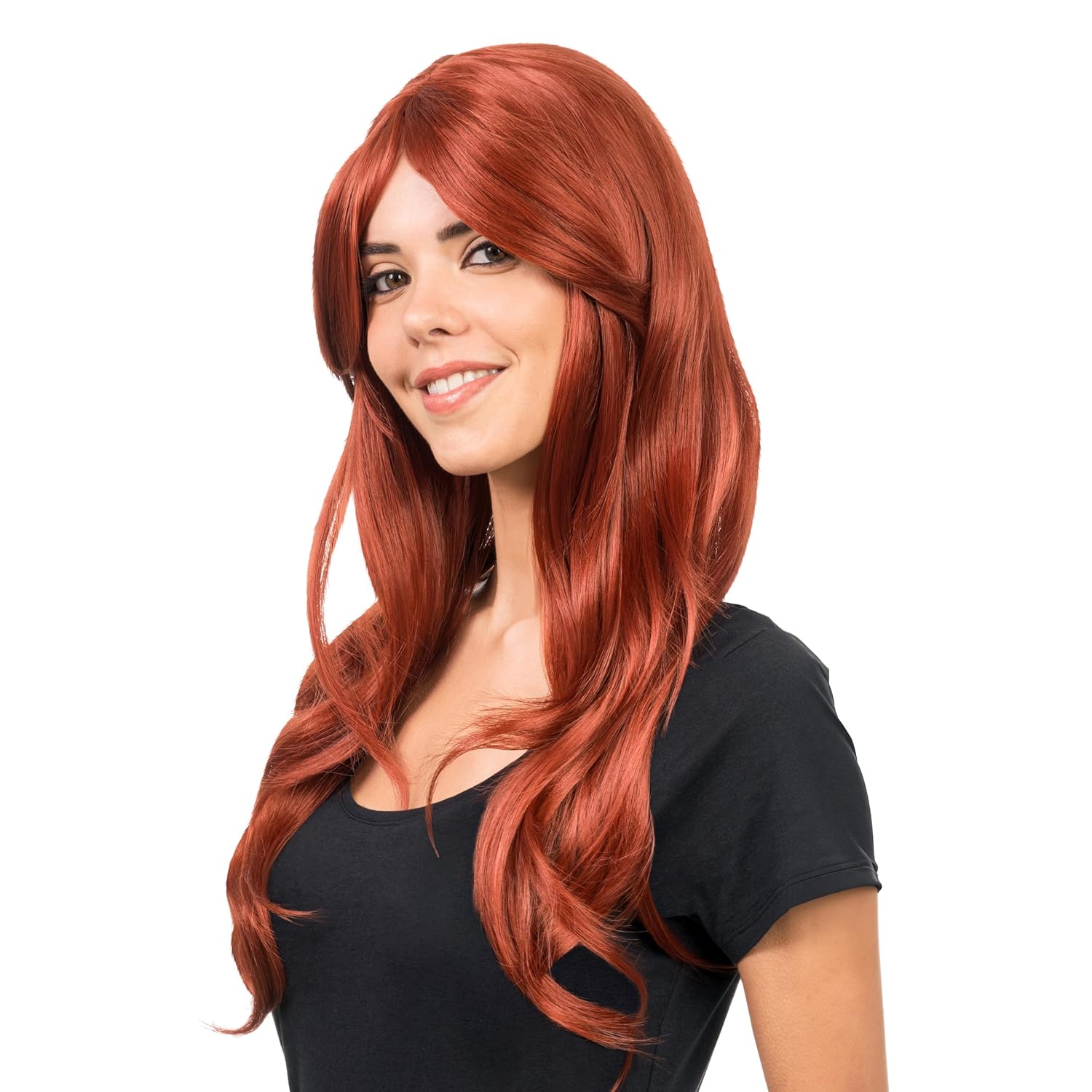 CHAKS — Perruque ondulée 68 cm avec longue frange pour femme