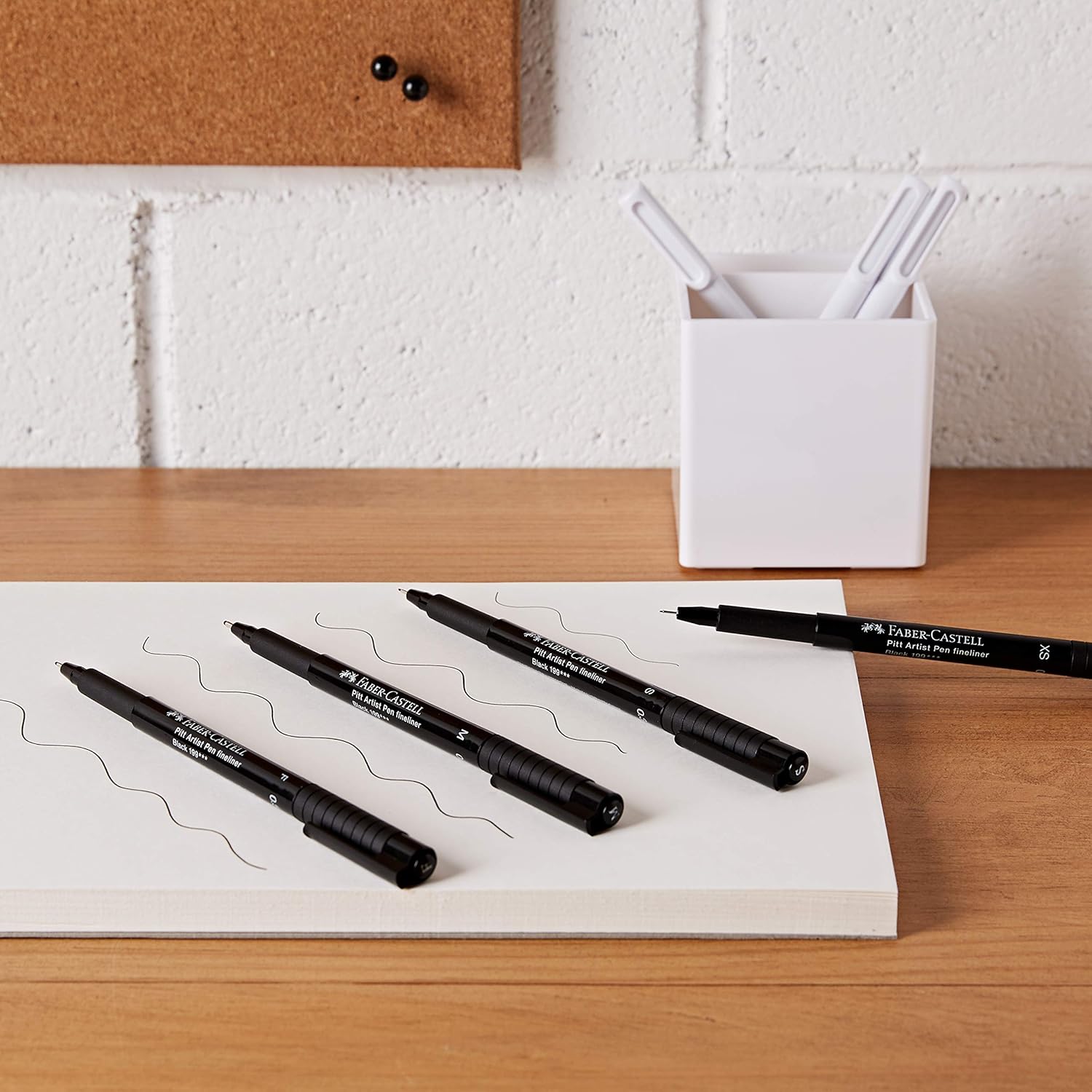 FABER-CASTELL Pitt Artist Pen — Lot de 4 Feutres noirs – Image 2