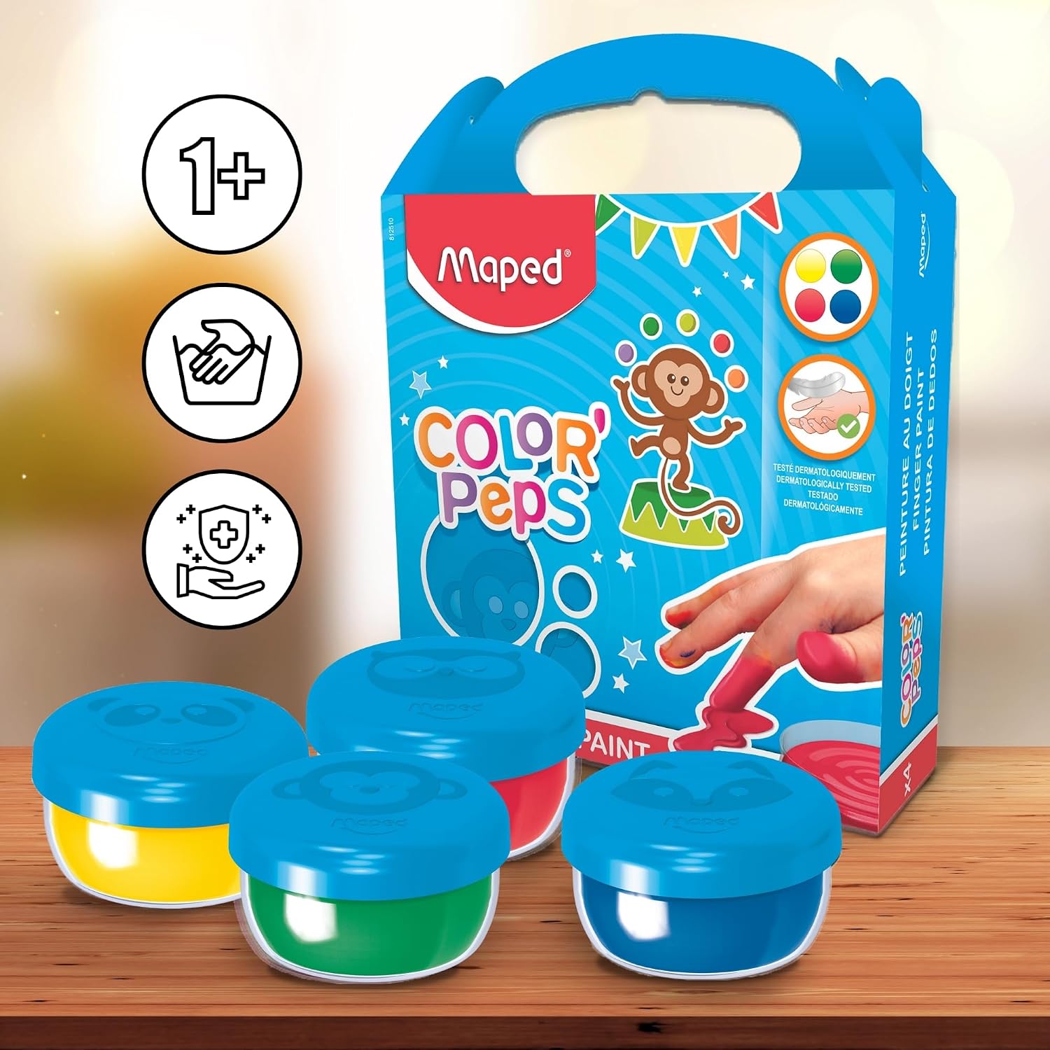 MAPED Color'Peps — 4 Pots de Peinture au Doigt 80 g – Image 6
