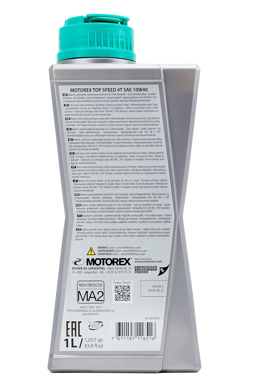 MOTOREX Top Speed 4T 10W40 — Huile moteur moto 1L – Image 11