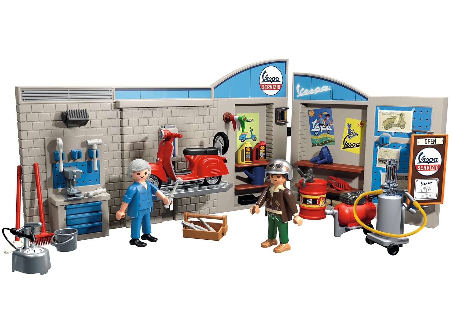 PLAYMOBIL 71620 — Garage Vespa 60s avec 2 personnages – Image 42
