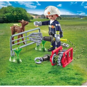 Alternative view of PLAYMOBIL Action Heroes 71467 — Pompier avec faon à sauver