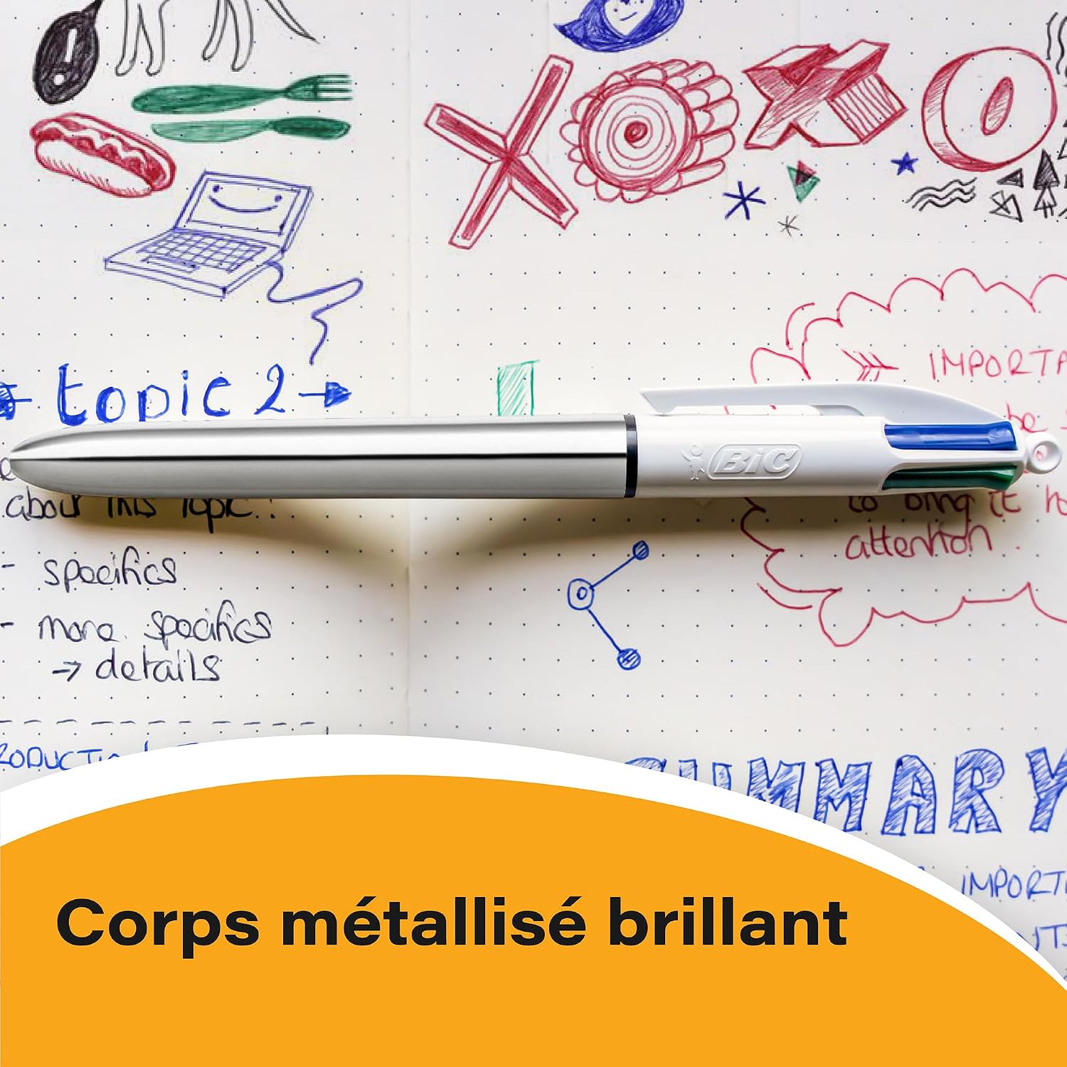 BIC 4 Couleurs Shine — Boîte de 12 Stylos-Bille 1,0 mm – Image 5