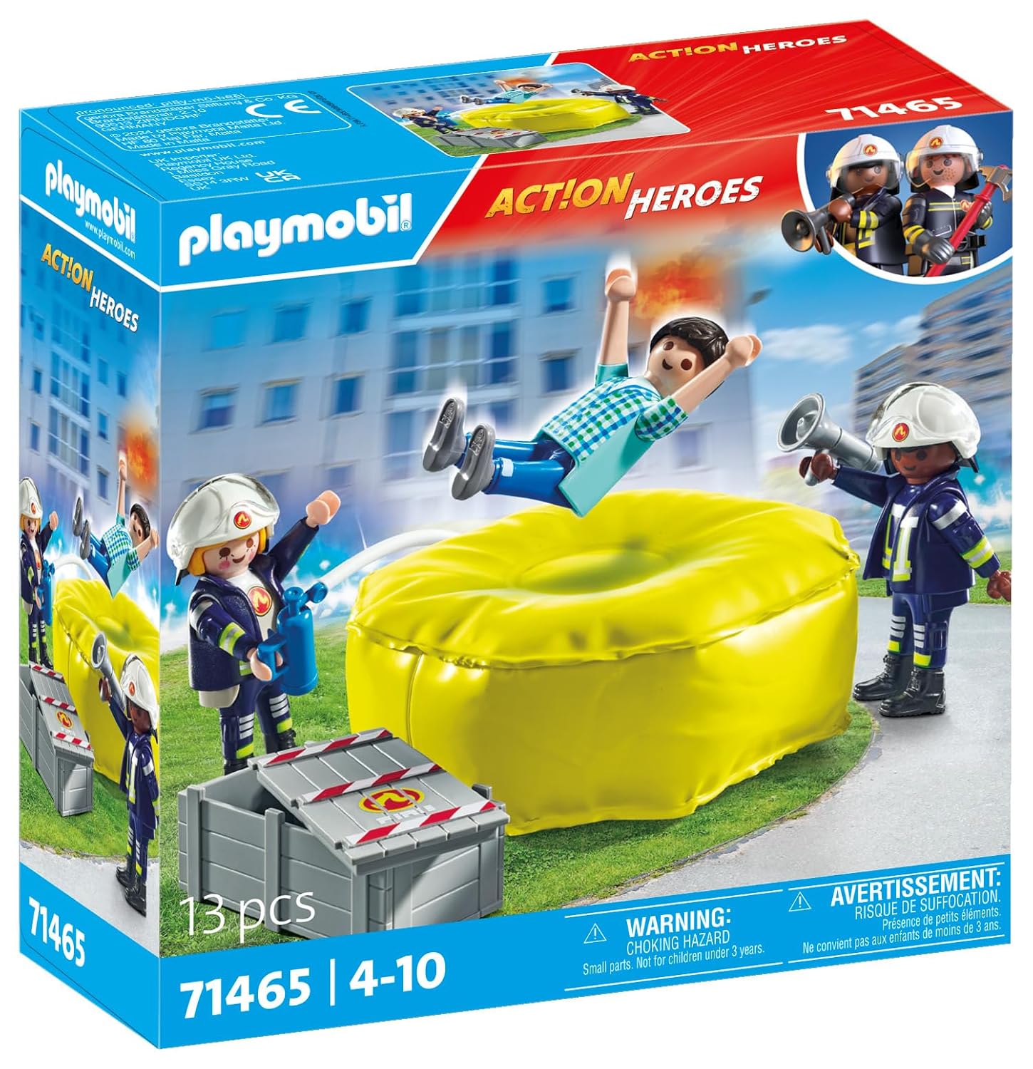 PLAYMOBIL Action Heroes 71465 — Pompiers avec Coussin de Sauvetage – Image 3