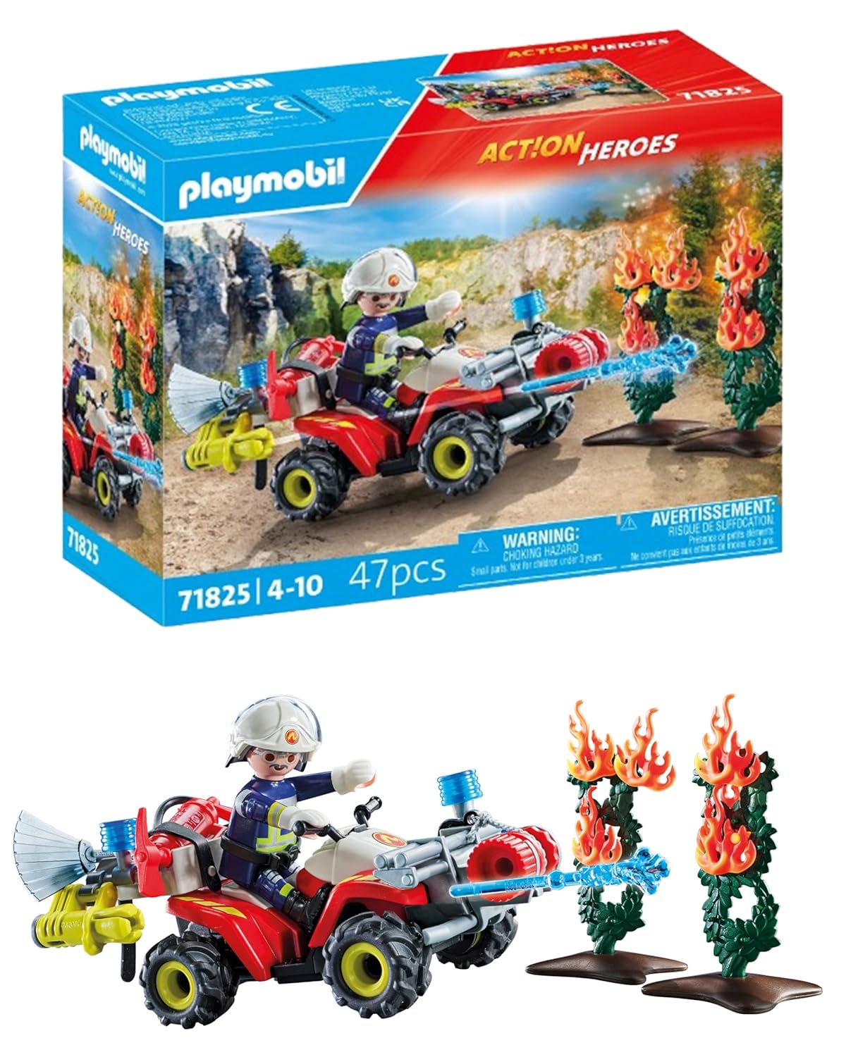 PLAYMOBIL Action Heroes — Quad de pompiers avec canon à eau – Image 7
