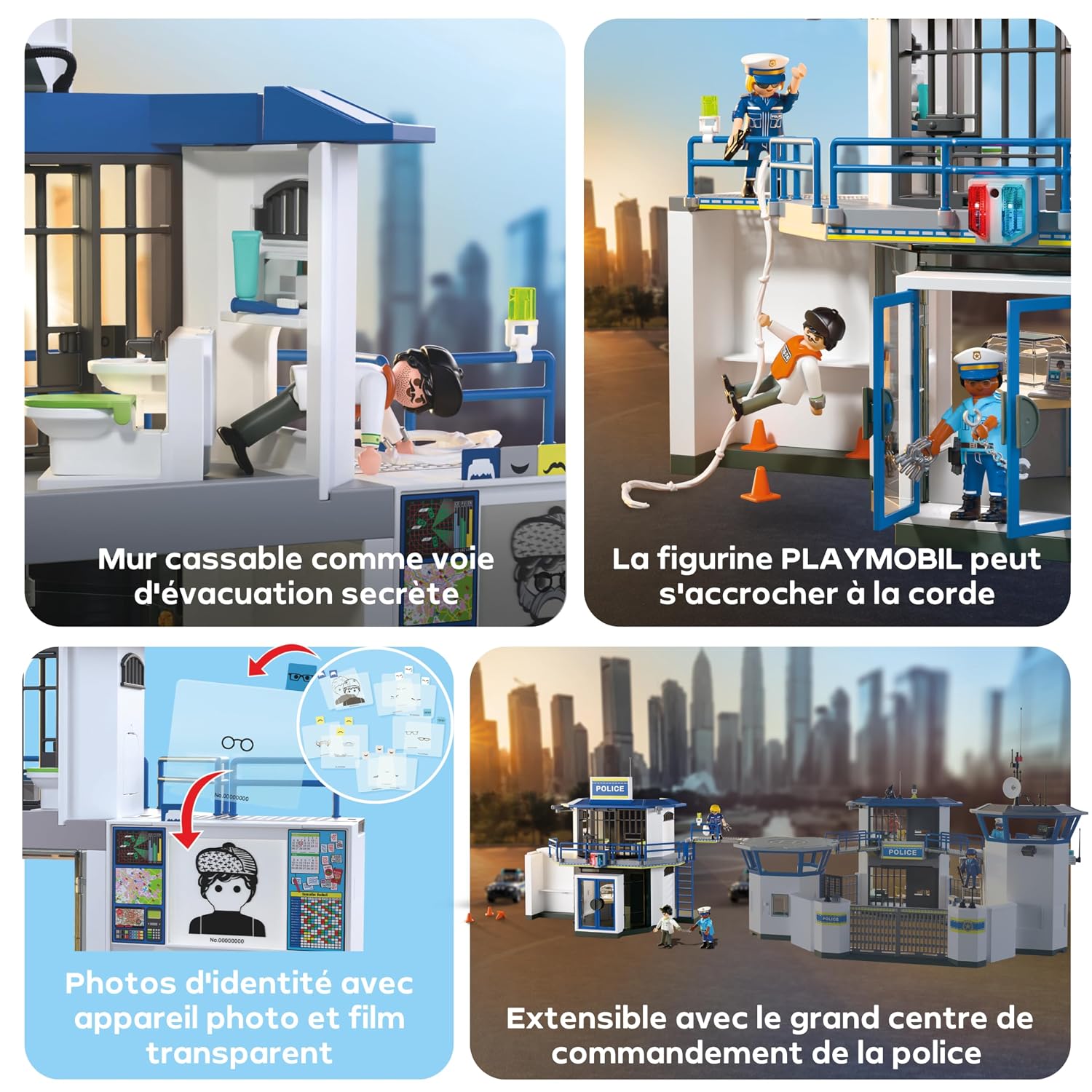 PLAYMOBIL Action Heroes — Poste de Police avec Local de Recherche – Image 4