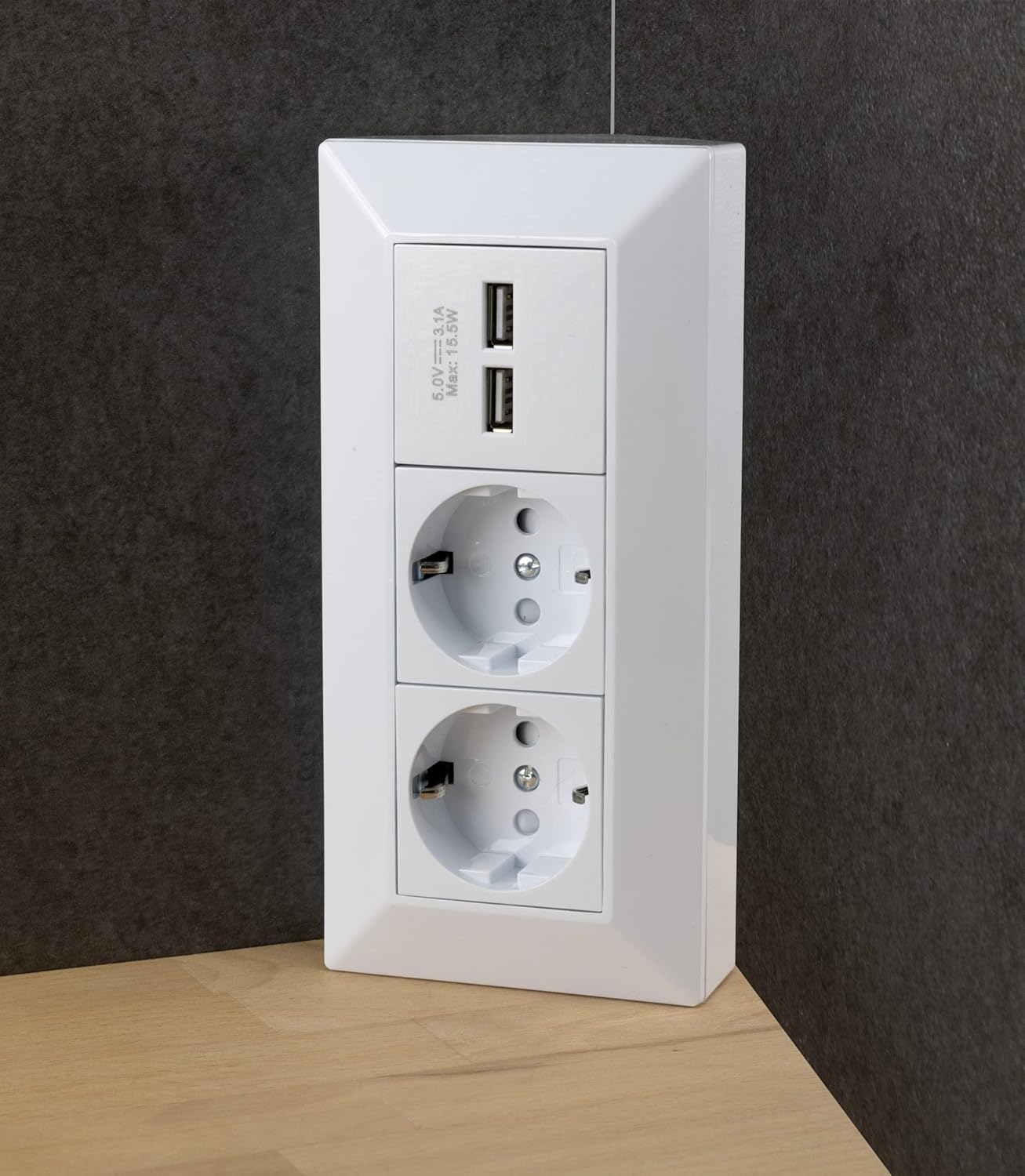 CHILITEC — Bloc multiprise d'angle 2 prises USB-A blanc – Image 5