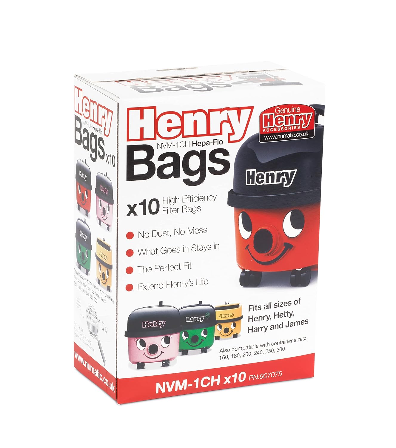 Henry NVM-1CH/907075 HepaFlo Lot de 10 sacs d'aspirateur – Image 2