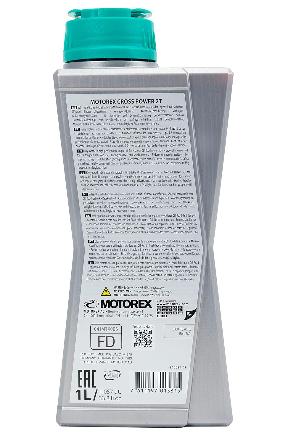 MOTOREX Cross Power 2T — Huile moteur synthétique 1L – Image 5