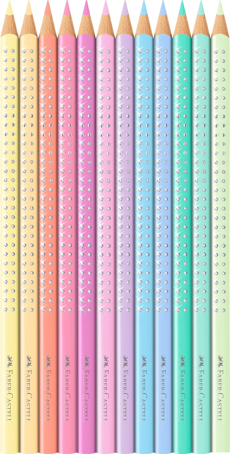 FABER-CASTELL Sparkle Pastel — Coffret de 12 crayons de couleur – Image 2