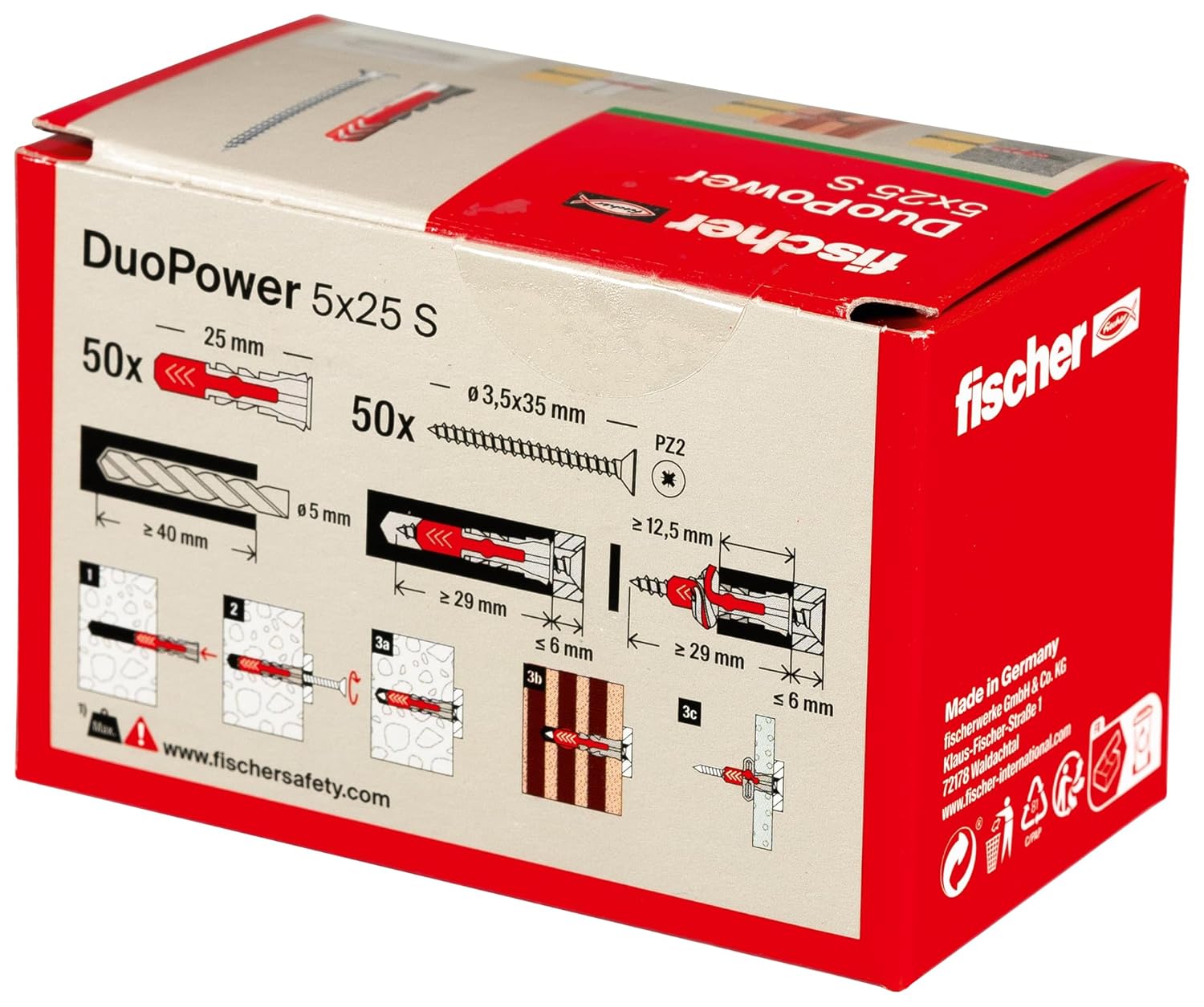 FISCHER DUOPOWER — Chevilles bi-matière 5x25 avec vis x50 – Image 3