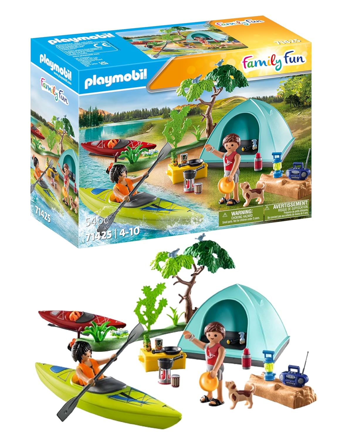 PLAYMOBIL Family Fun 71425 — Famille et tente avec canoës – Image 9