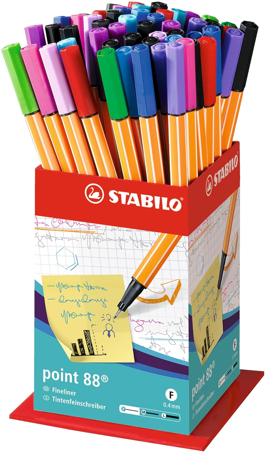 STABILO point 88 — Pot de 60 stylos-feutres pointe fine