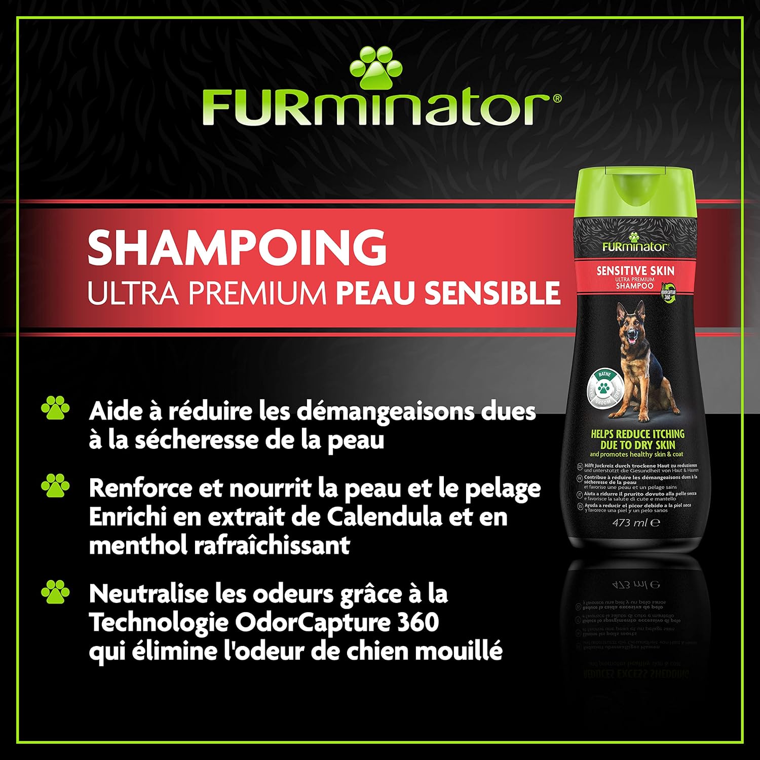 FUR — Shampooing Peau Sensible pour Chien 473ml – Image 4