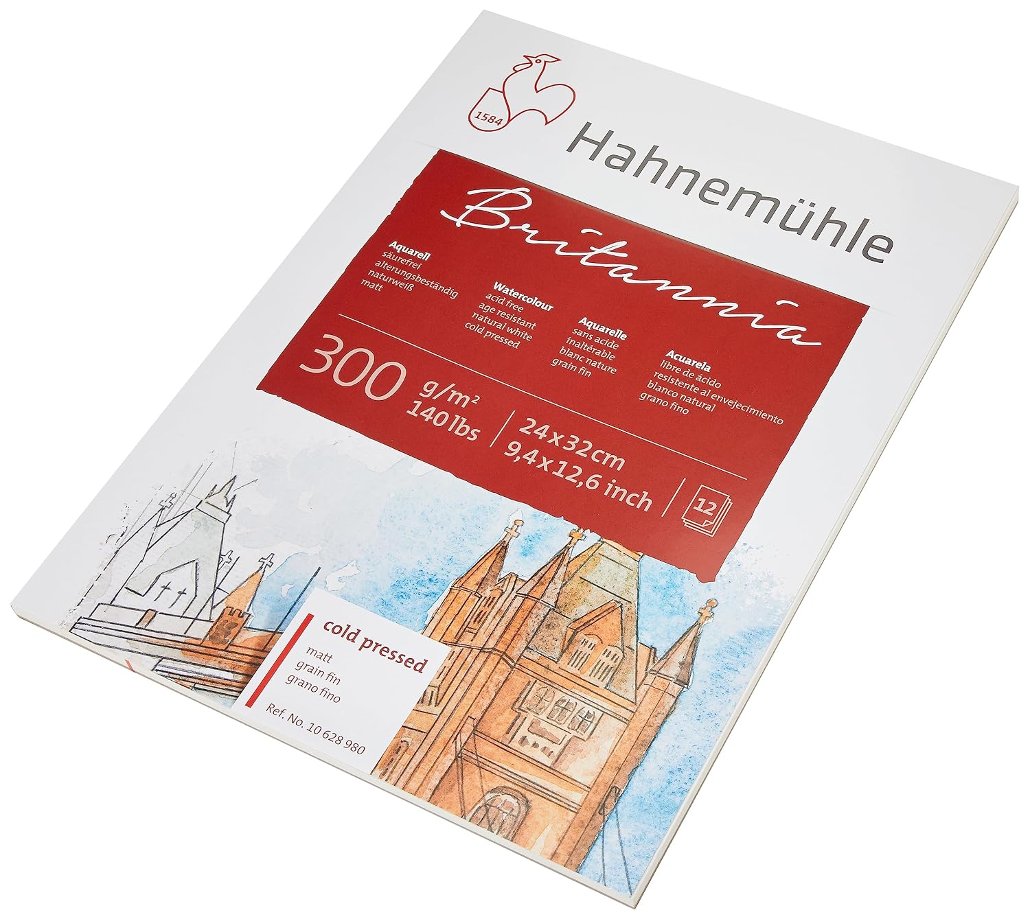 HAHNEMÜHLE — Bloc papier aquarelle 24 x 32 cm 300 g/m²