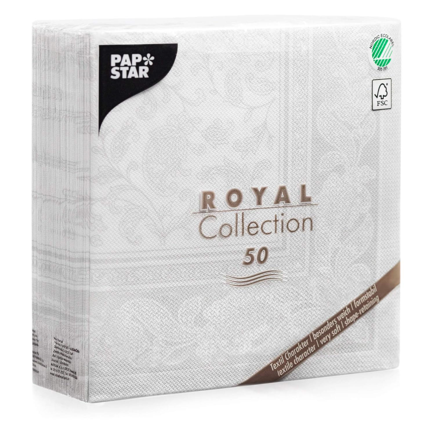 PAPSTAR Royal Collection — 50 serviettes de table 40 x 40 cm