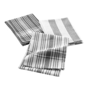 DOUCEUR D'INTÉRIEUR Bayado — Lot de 3 torchons anthracite