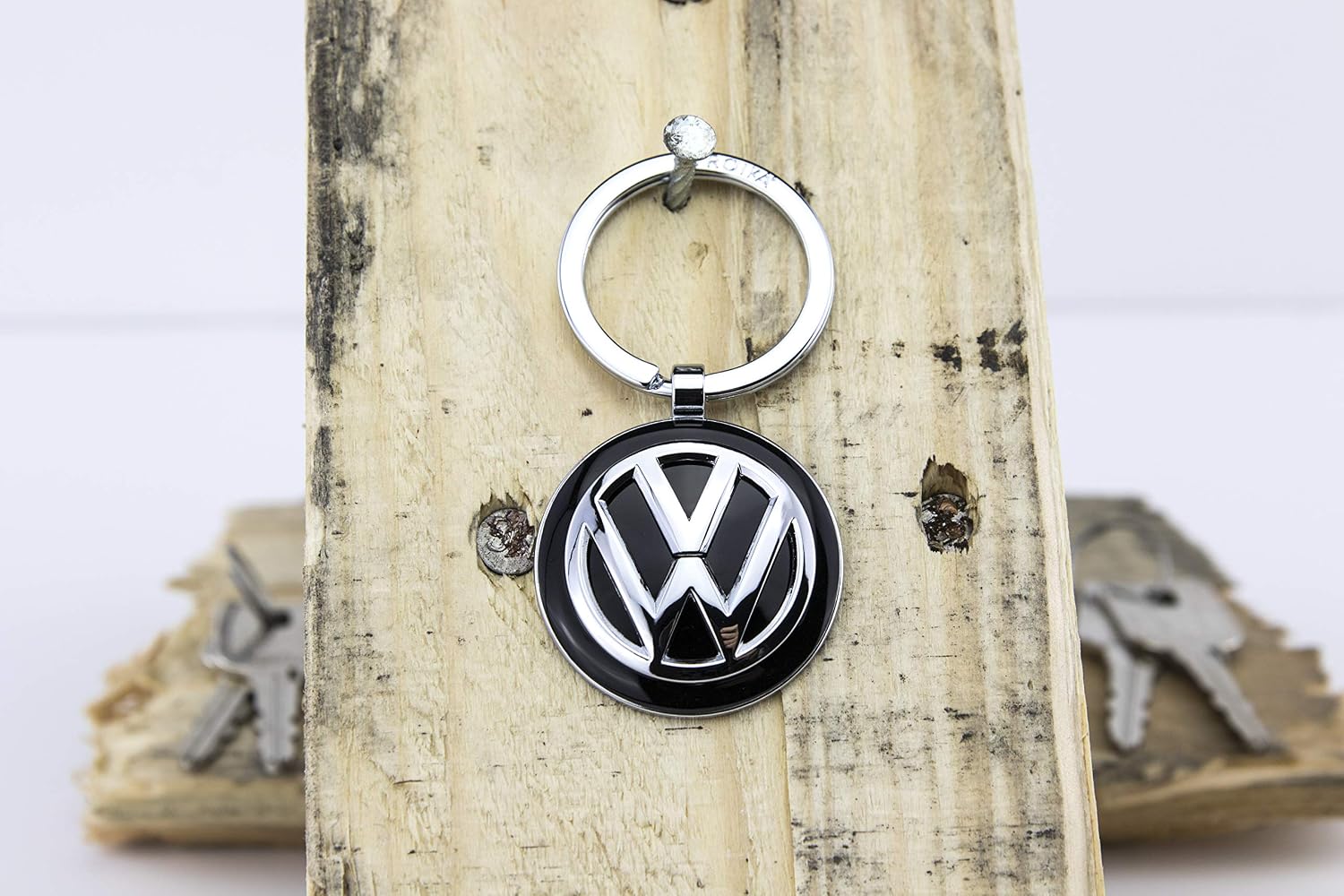 TROIKA VW — Porte-clés logo Volkswagen chromé noir – Image 5