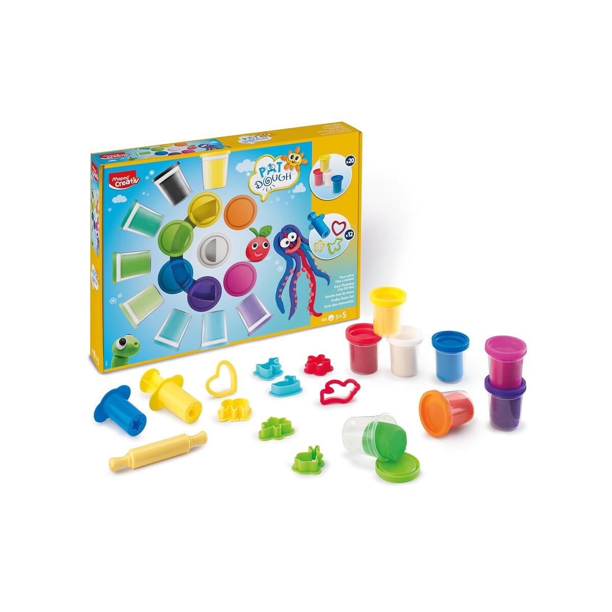 MAPED Creativ Pat'Dough — Coffret Pâte à Modeler x20 56g