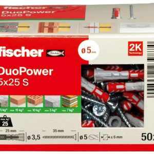 Alternative view of FISCHER DUOPOWER — Chevilles bi-matière 5x25 avec vis x50