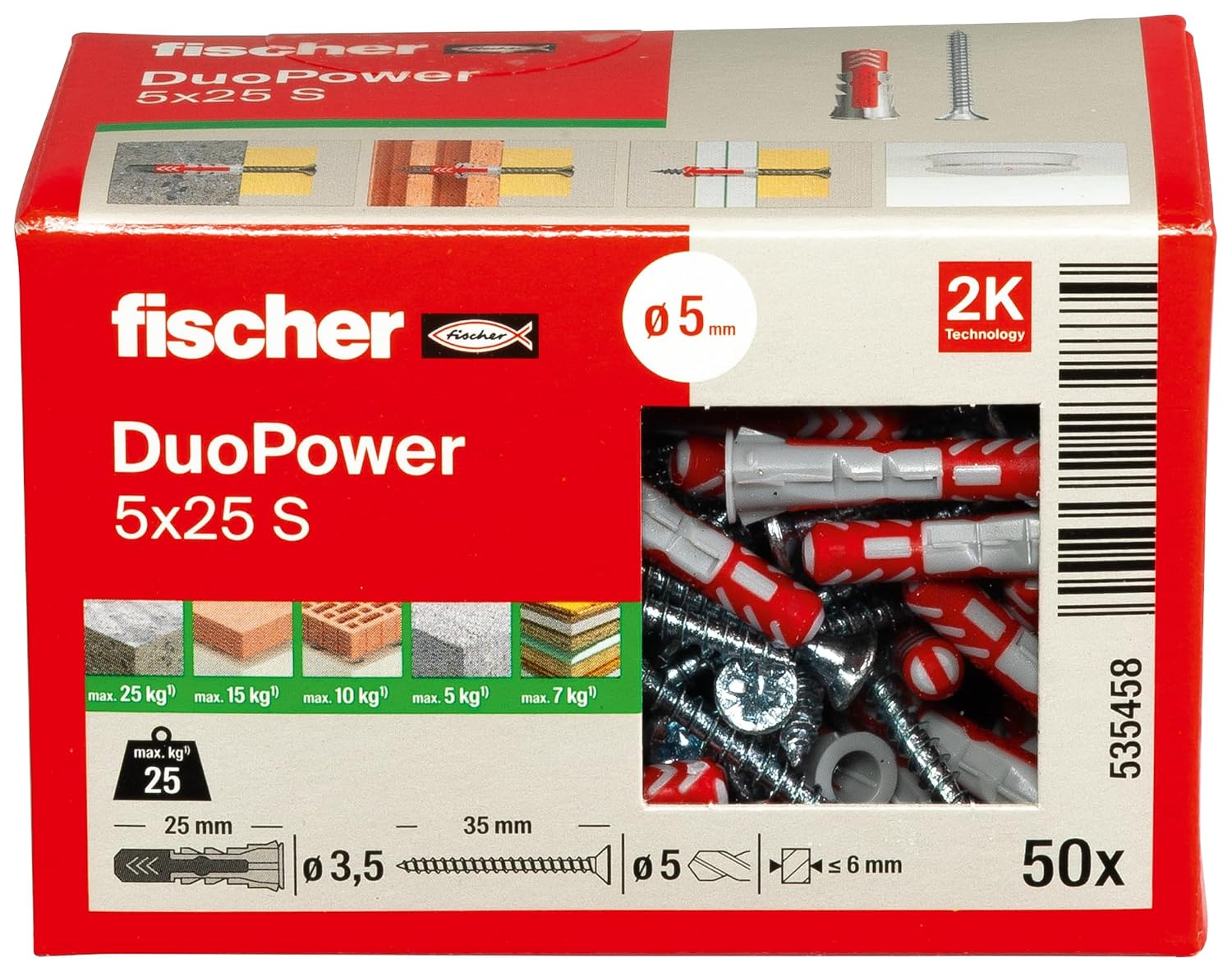 FISCHER DUOPOWER — Chevilles bi-matière 5x25 avec vis x50 – Image 9