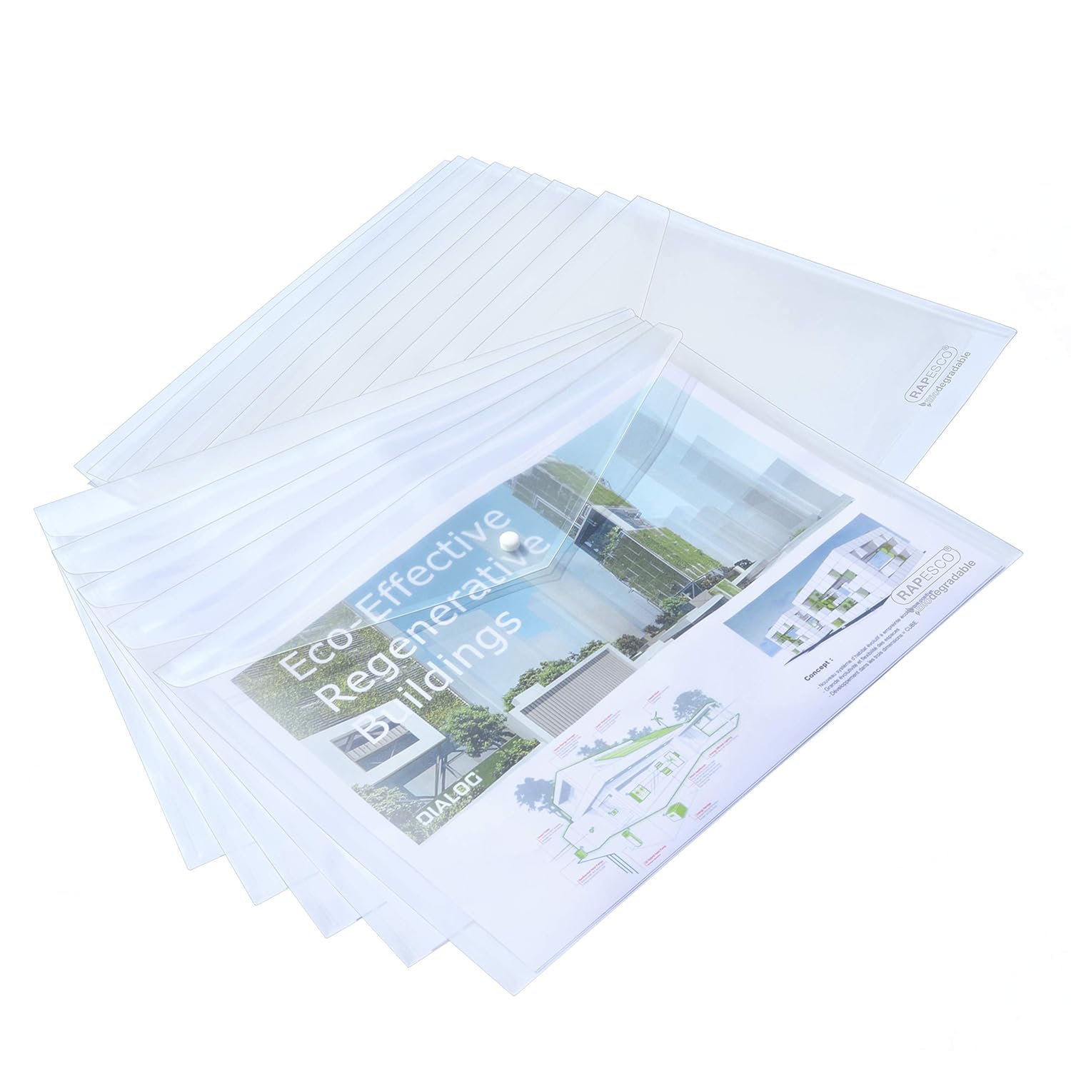 RAPESCO ECO — Pochettes à Bouton-Pression A3 x5