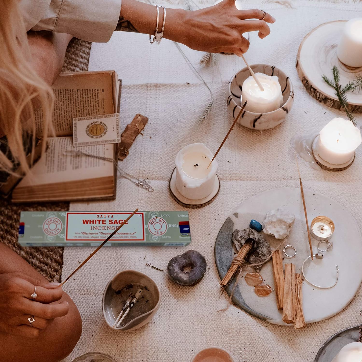 SATYA Nag Champa — Encens sauge blanche x12 15 g – Image 5