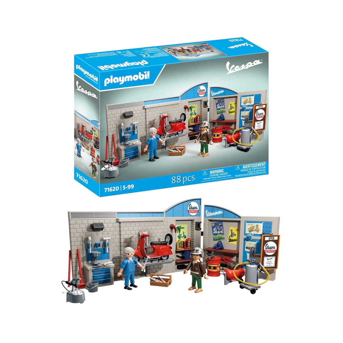 PLAYMOBIL 71620 — Garage Vespa 60s avec 2 personnages