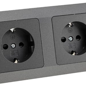 Alternative view of MILOS — Double prise encastrée anthracite 230 V