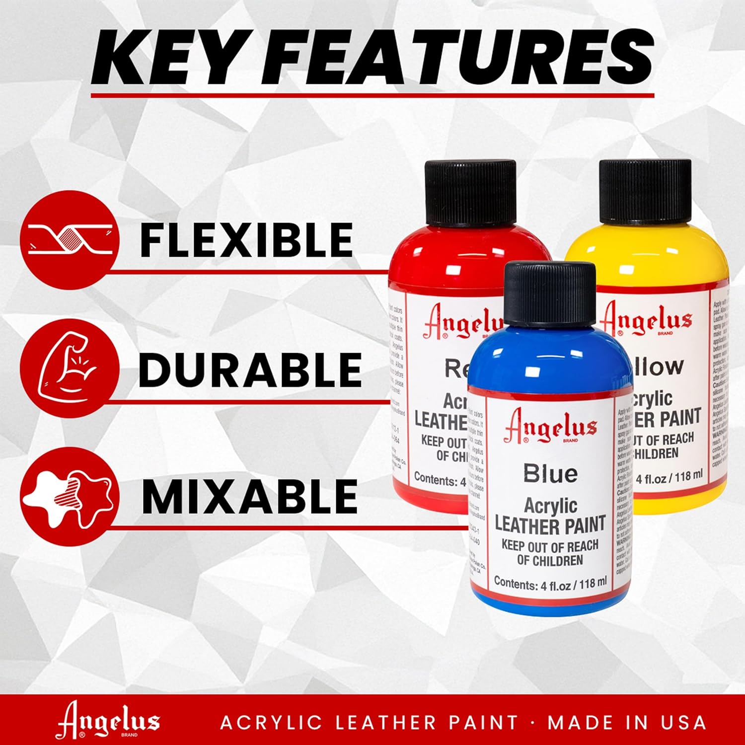 ANGELUS — Peinture cuir acrylique neutre 4 Oz – Image 11
