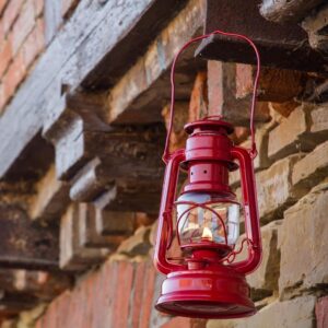 Alternative view of FEUERHAND — Lampe-tempête galvanisée rouge 26 cm