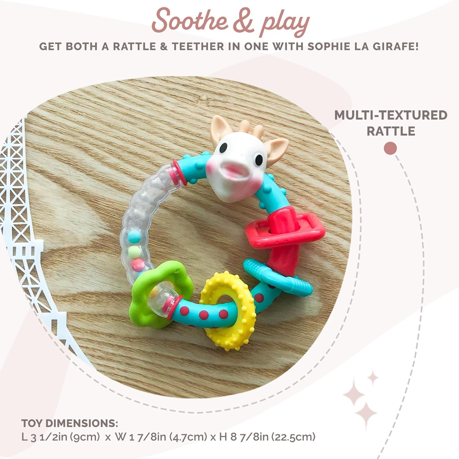 SOPHIE LA GIRAFE — Hochet Anneau de Dentition Bleu – Image 2