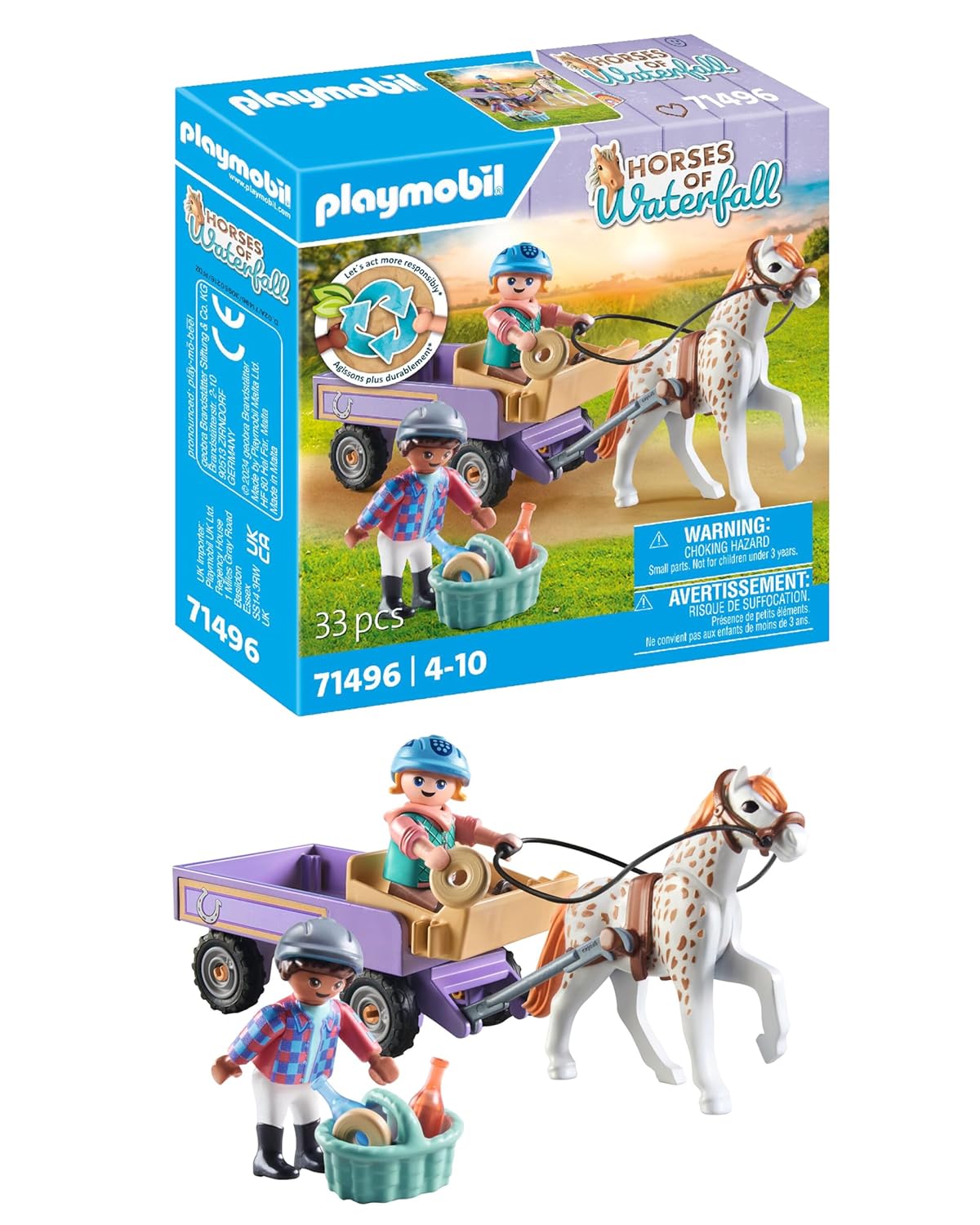 PLAYMOBIL Horses of Waterfall — Enfants avec calèche et poney – Image 7