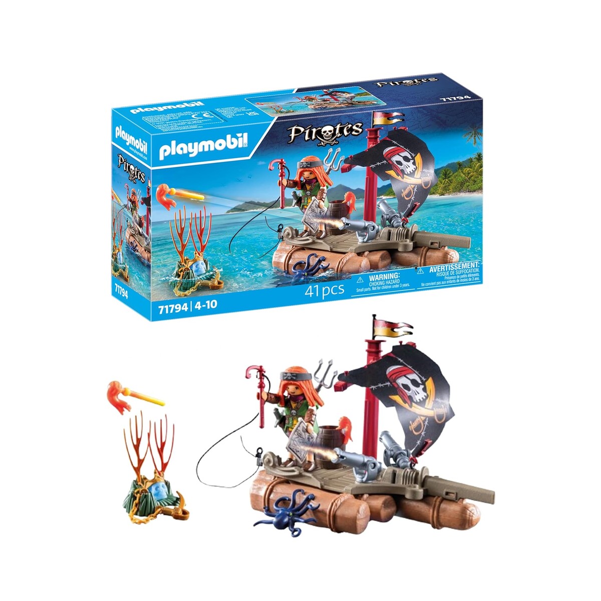 PLAYMOBIL Pirates — Radeau Pirate et Récupération de Trésor