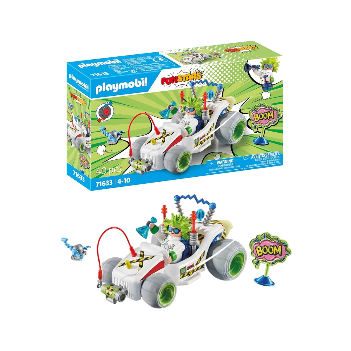 PLAYMOBIL Funstars 71633 — Chercheur et Kart à moteur rétractable