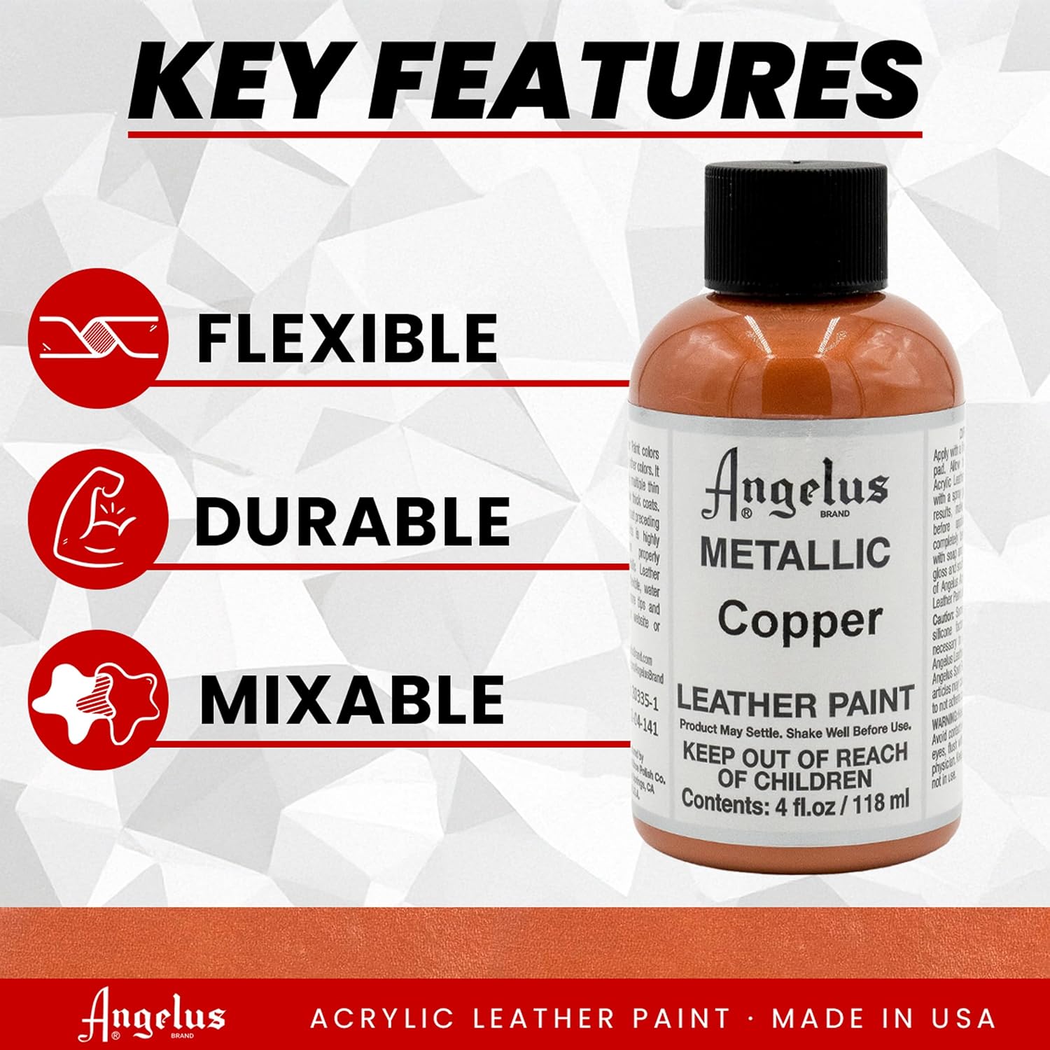 ANGELUS — Peinture pour cuir Copper 4 Oz – Image 11