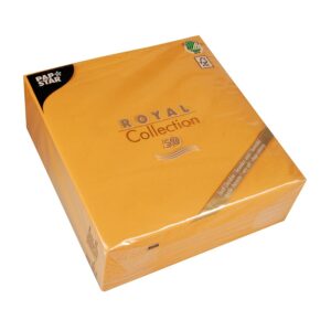 PAPSTAR — Lot de 50 serviettes jetables toucher lin orange