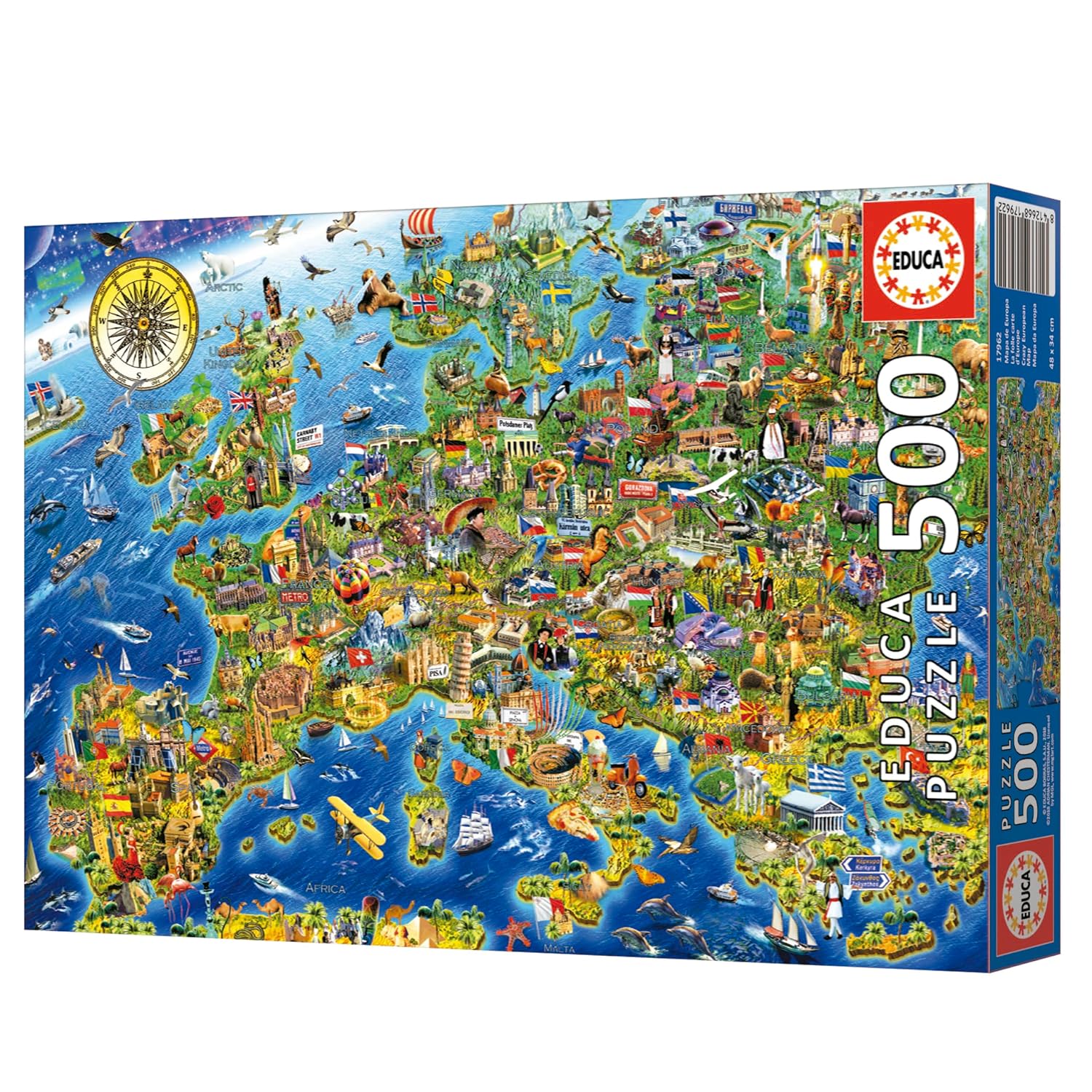 EDUCA — Puzzle 500 pièces La Folle Carte d'Europe – Image 6