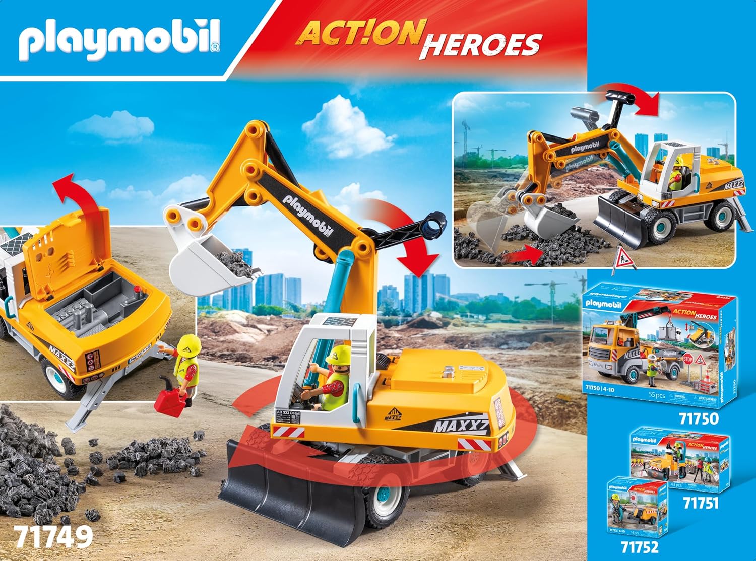 PLAYMOBIL Action Heroes — Grande excavatrice jouet – Image 14