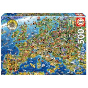 EDUCA — Puzzle 500 pièces La Folle Carte d'Europe