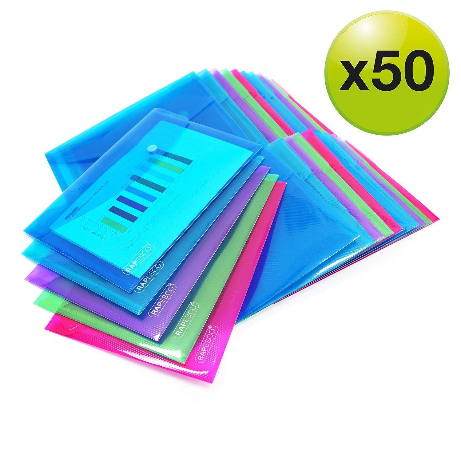 RAPESCO ECO — Lot de 50 Pochettes à Bouton Pression A5 – Image 10