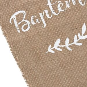 Alternative view of BAPTÊME — Chemin de table en toile de jute 28 cm x 5 m