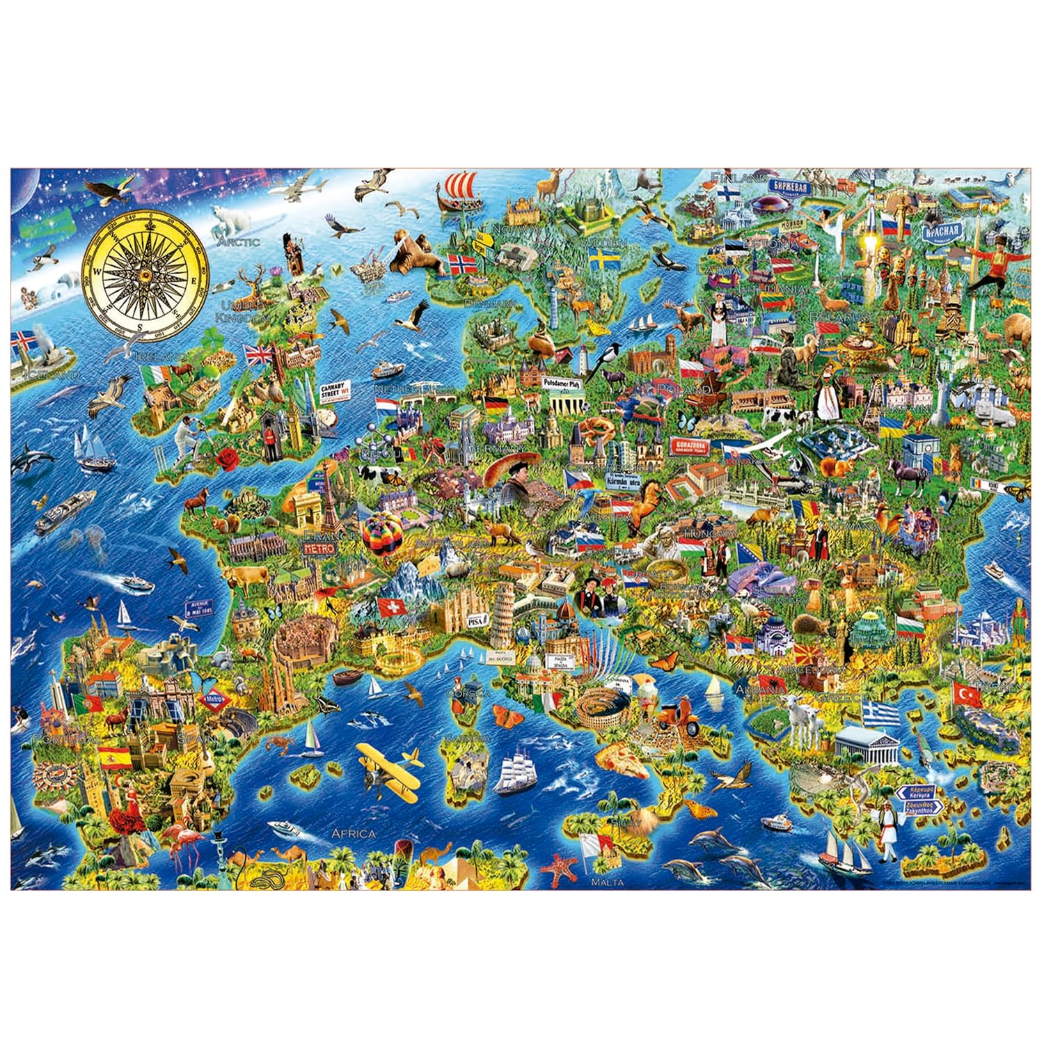 EDUCA — Puzzle 500 pièces La Folle Carte d'Europe – Image 3
