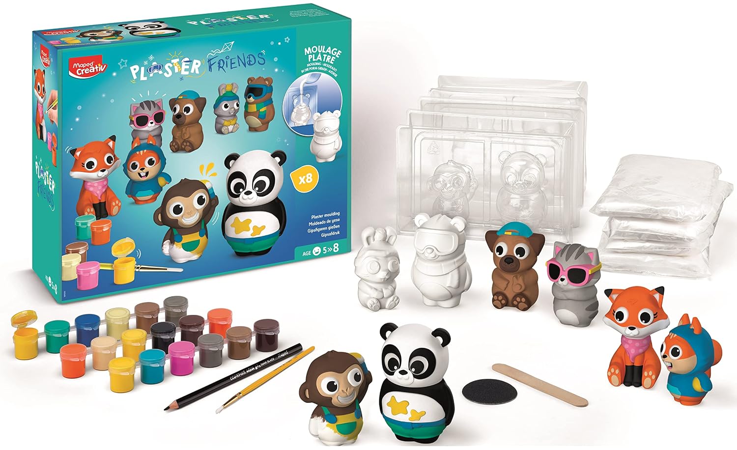 MAPED Creativ — Coffret de 8 Figurines en Plâtre Animaux – Image 3