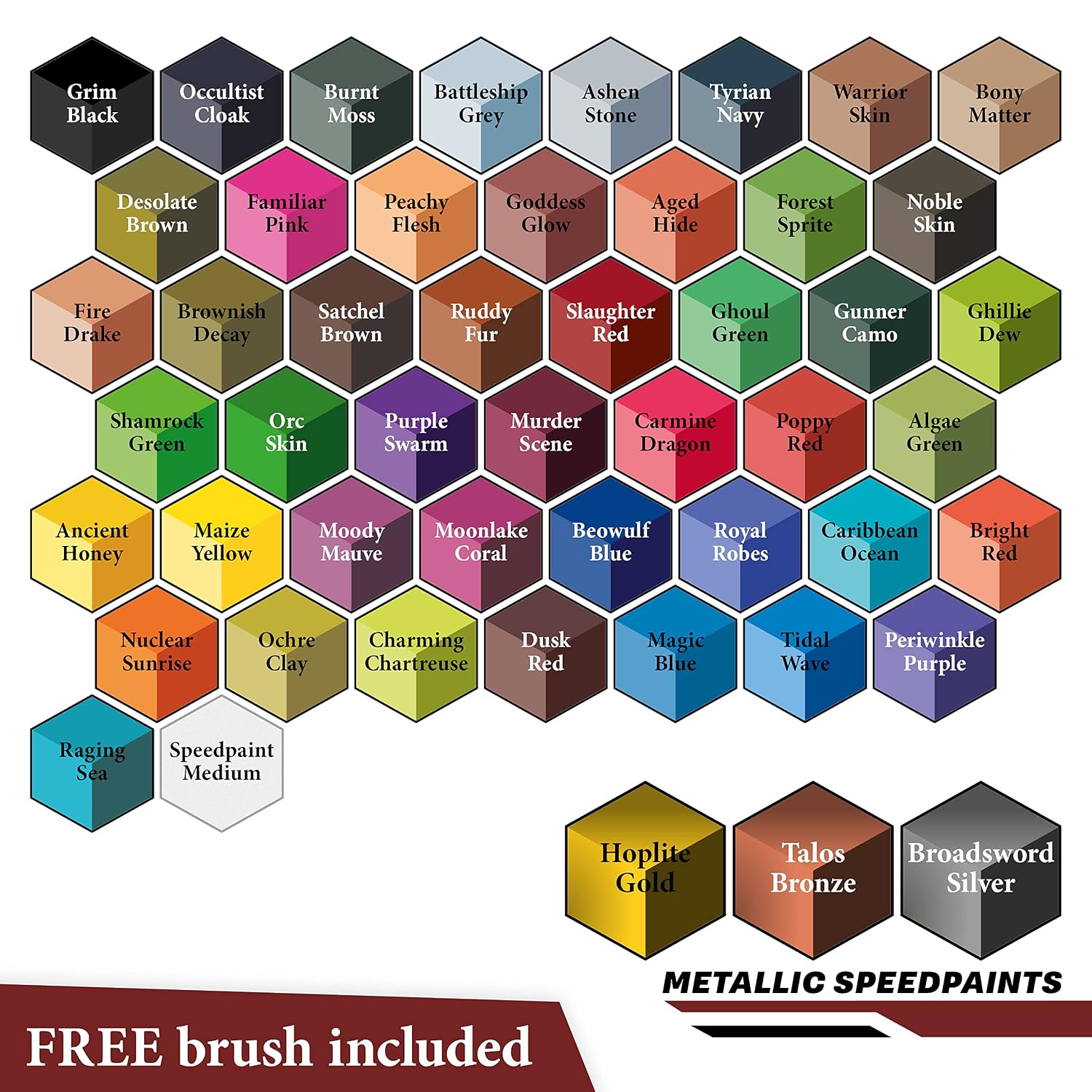 The Army Painter Speedpaint Mega Set 2.0 Combo - 50 Flacons De Peinture Acrylique De 18ml, Incl. 1 Palette De Peinture Et 2 Pinceaux De Peinture De L'armée : Base Et Pinceau Speedpaint – Image 12