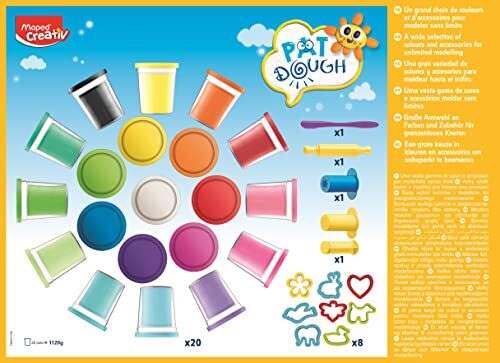 MAPED Creativ Pat'Dough — Coffret Pâte à Modeler x20 56g – Image 4