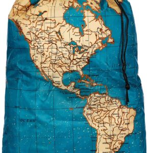 KIKKERLAND — Sac baluchon carte 41 x 56 cm bleu