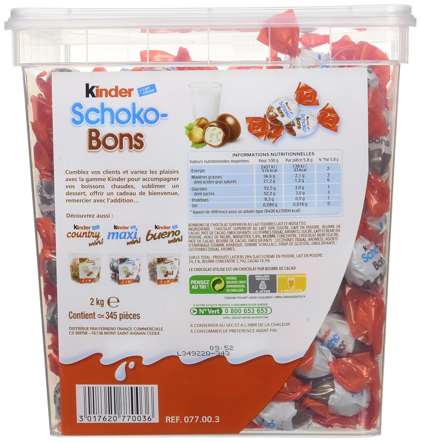 Kinder - Box Kinder Schoko-Bons - Environ 345 pièces - 2 kilos – Image 2