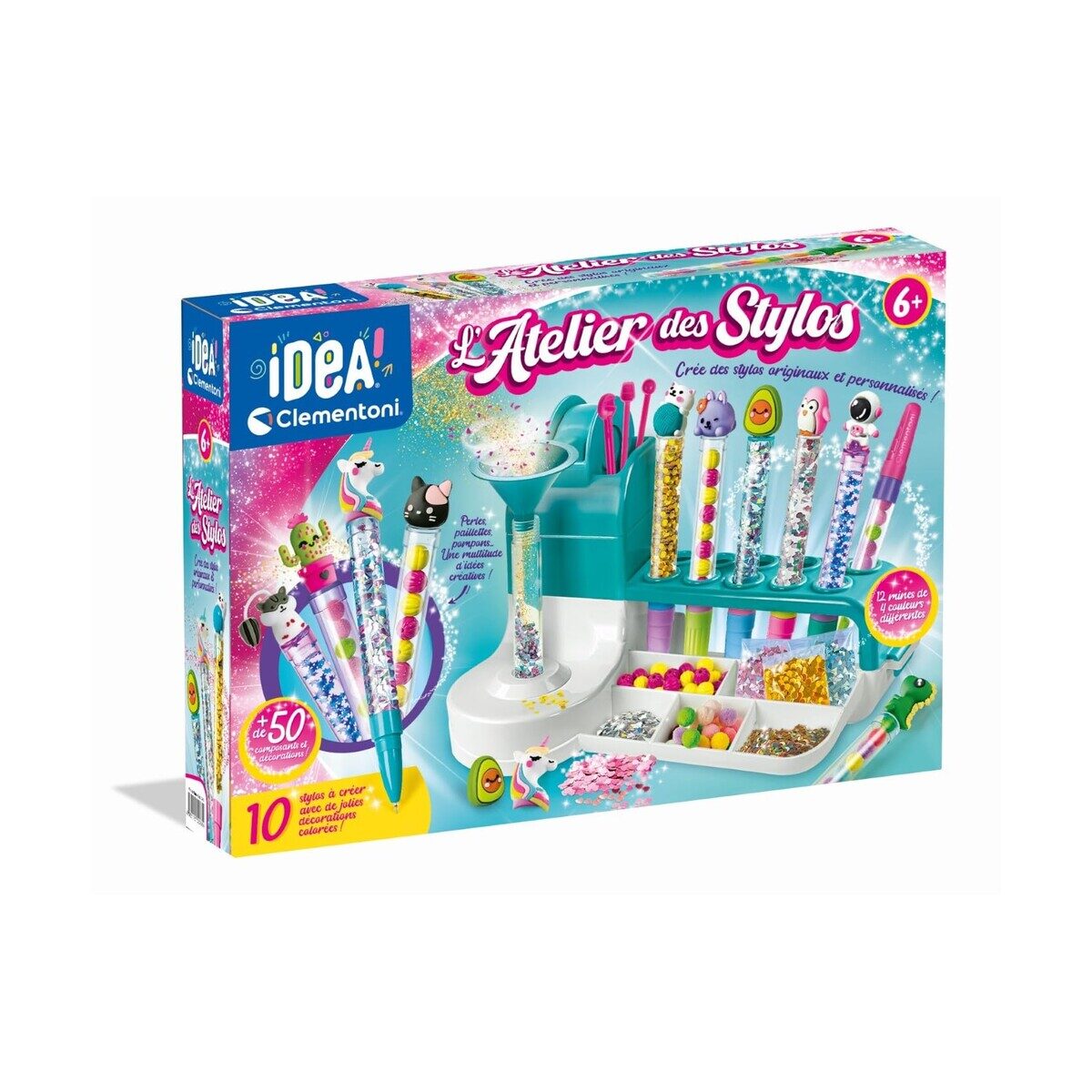 CLEMENTONI — Coffret Créatif 10 Stylos à Personnaliser